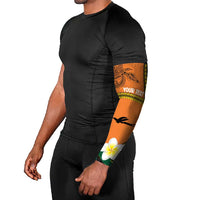Personalised PNG Niu Ailan Arm Sleeves Papua New Guinea Plumeria Melanesian Pattern - Polynesian Pride