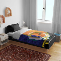 Personalised PNG Niu Ailan Bedding Set Papua New Guinea Plumeria Melanesian Pattern - Polynesian Pride