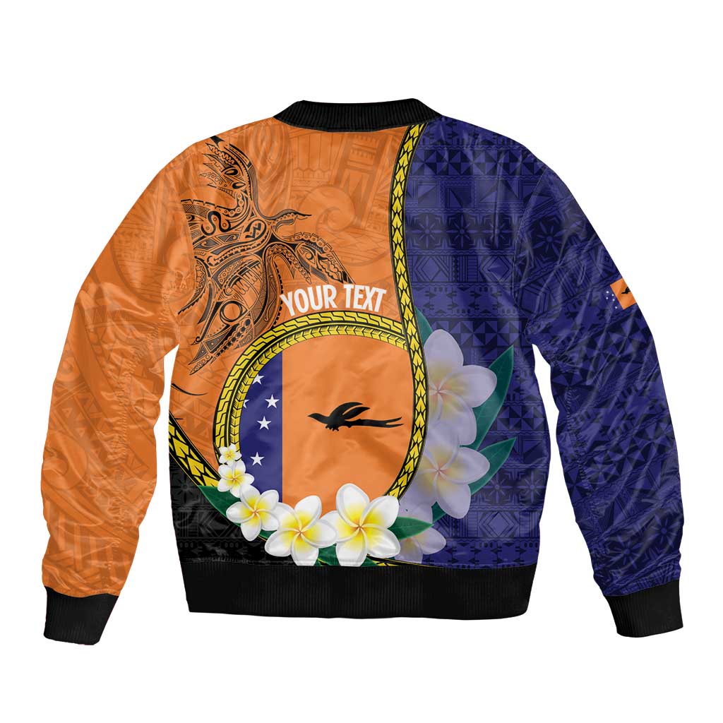 Personalised PNG Niu Ailan Bomber Jacket Papua New Guinea Plumeria Melanesian Pattern LT14 - Polynesian Pride