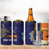 Personalised PNG Niu Ailan 4 in 1 Can Cooler Tumbler Papua New Guinea Plumeria Melanesian Pattern LT14 - Polynesian Pride