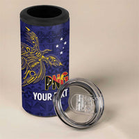 Personalised PNG Niu Ailan 4 in 1 Can Cooler Tumbler Papua New Guinea Plumeria Melanesian Pattern LT14 - Polynesian Pride