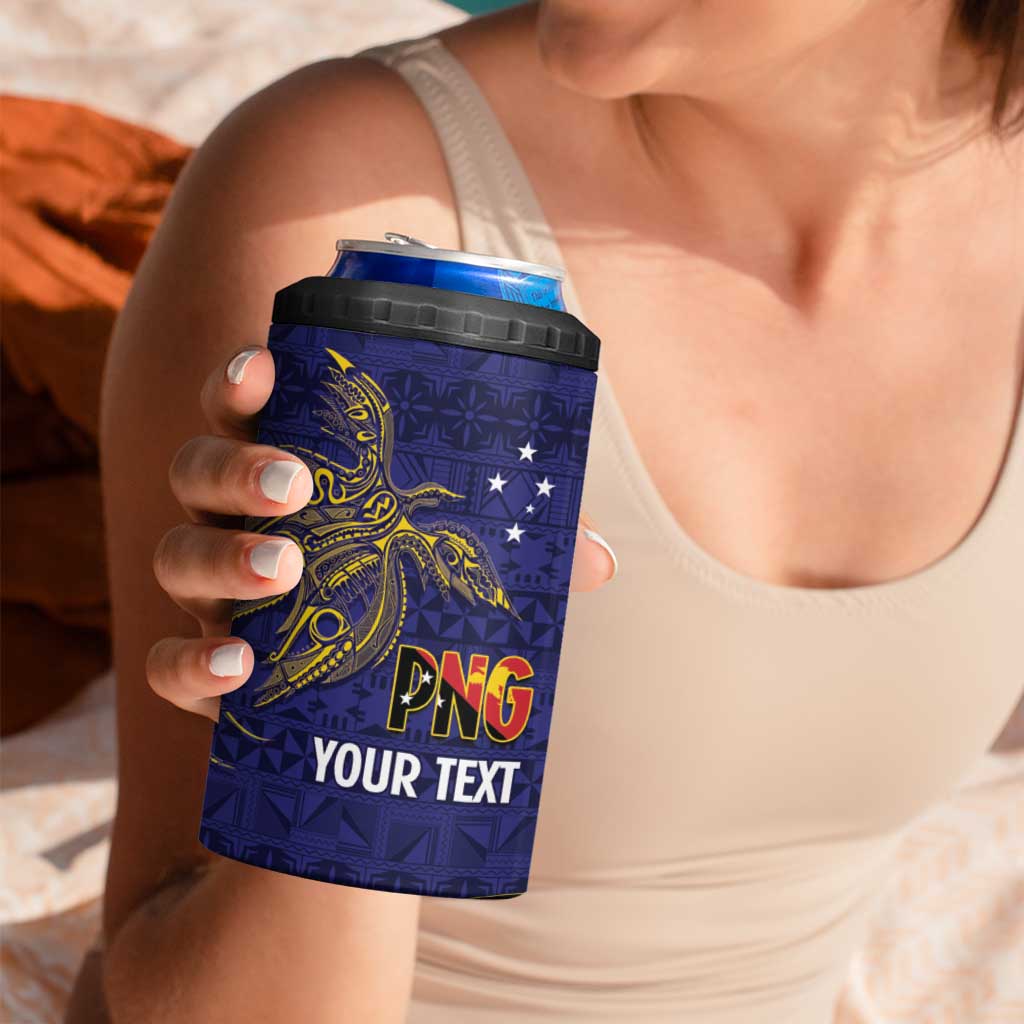 Personalised PNG Niu Ailan 4 in 1 Can Cooler Tumbler Papua New Guinea Plumeria Melanesian Pattern LT14 - Polynesian Pride