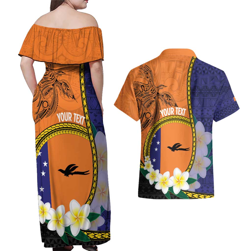 Personalised PNG Niu Ailan Couples Matching Off Shoulder Maxi Dress and Hawaiian Shirt Papua New Guinea Plumeria Melanesian Pattern LT14 - Polynesian Pride