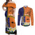 Personalised PNG Niu Ailan Couples Matching Off Shoulder Maxi Dress and Long Sleeve Button Shirt Papua New Guinea Plumeria Melanesian Pattern - Polynesian Pride