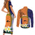 Personalised PNG Niu Ailan Couples Matching Short Sleeve Bodycon Dress and Long Sleeve Button Shirt Papua New Guinea Plumeria Melanesian Pattern - Polynesian Pride