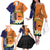 Personalised PNG Niu Ailan Family Matching Off The Shoulder Long Sleeve Dress and Hawaiian Shirt Papua New Guinea Plumeria Melanesian Pattern - Polynesian Pride