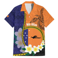 Personalised PNG Niu Ailan Family Matching Summer Maxi Dress and Hawaiian Shirt Papua New Guinea Plumeria Melanesian Pattern LT14 Dad's Shirt - Short Sleeve Orange - Polynesian Pride