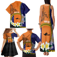 Personalised PNG Niu Ailan Family Matching Tank Maxi Dress and Hawaiian Shirt Papua New Guinea Plumeria Melanesian Pattern LT14 - Polynesian Pride