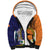 Personalised PNG Niu Ailan Sherpa Hoodie Papua New Guinea Plumeria Melanesian Pattern - Polynesian Pride
