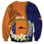 Personalised PNG Niu Ailan Sweatshirt Papua New Guinea Plumeria Melanesian Pattern - Polynesian Pride