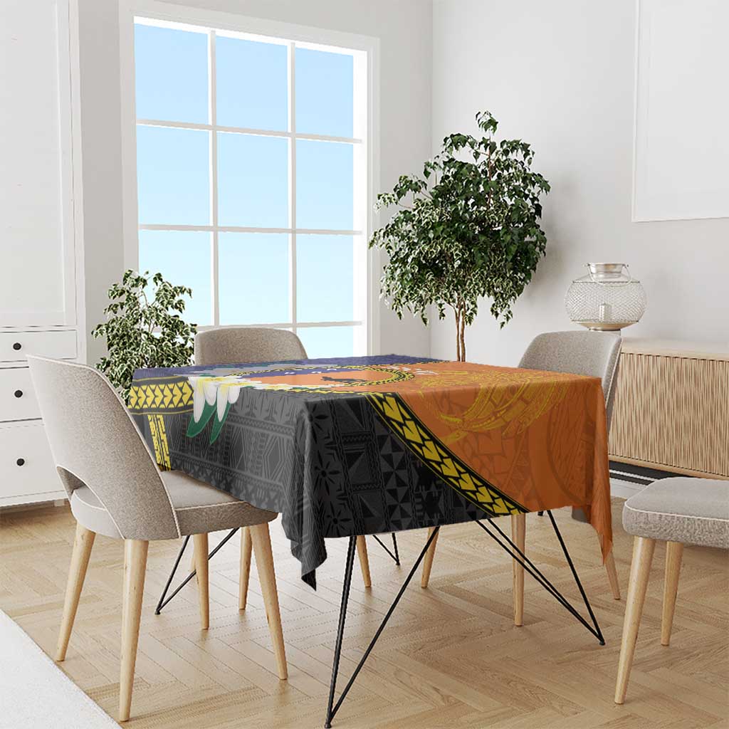 Personalised PNG Niu Ailan Tablecloth Papua New Guinea Plumeria Melanesian Pattern - Polynesian Pride