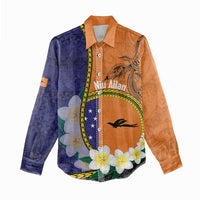 Personalised PNG Niu Ailan Women Casual Shirt Papua New Guinea Plumeria Melanesian Pattern LT14 - Polynesian Pride