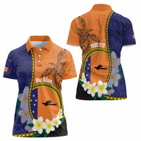 Personalised PNG Niu Ailan Women Polo Shirt Papua New Guinea Plumeria Melanesian Pattern LT14 - Polynesian Pride