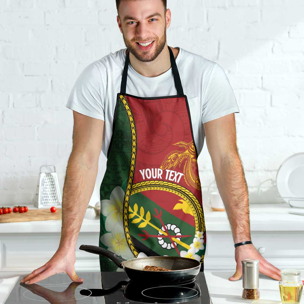 Personalised PNG Simbu Provins Apron Papua New Guinea Plumeria Melanesian Pattern - Polynesian Pride