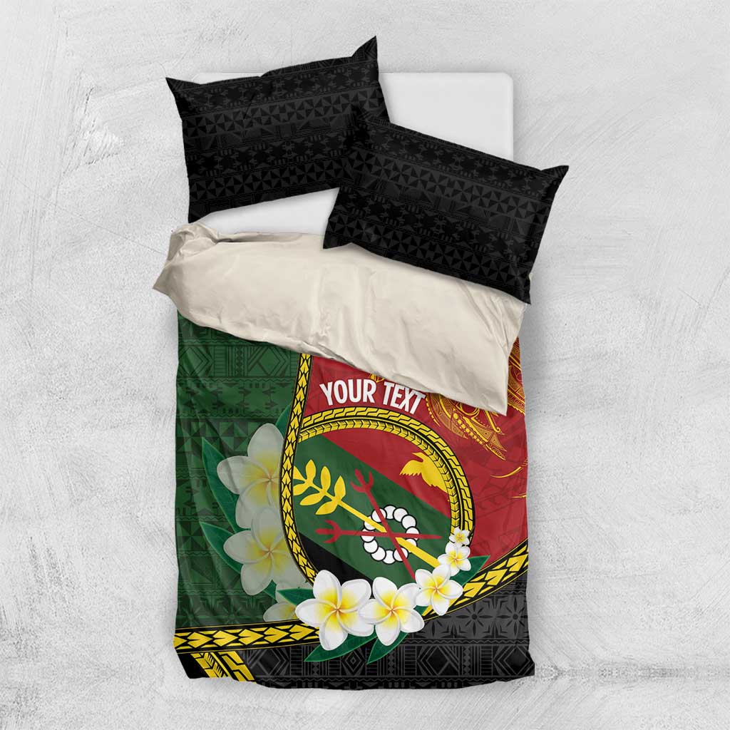 Personalised PNG Simbu Provins Bedding Set Papua New Guinea Plumeria Melanesian Pattern LT14 US Twin 172cm x 218cm Green - Polynesian Pride
