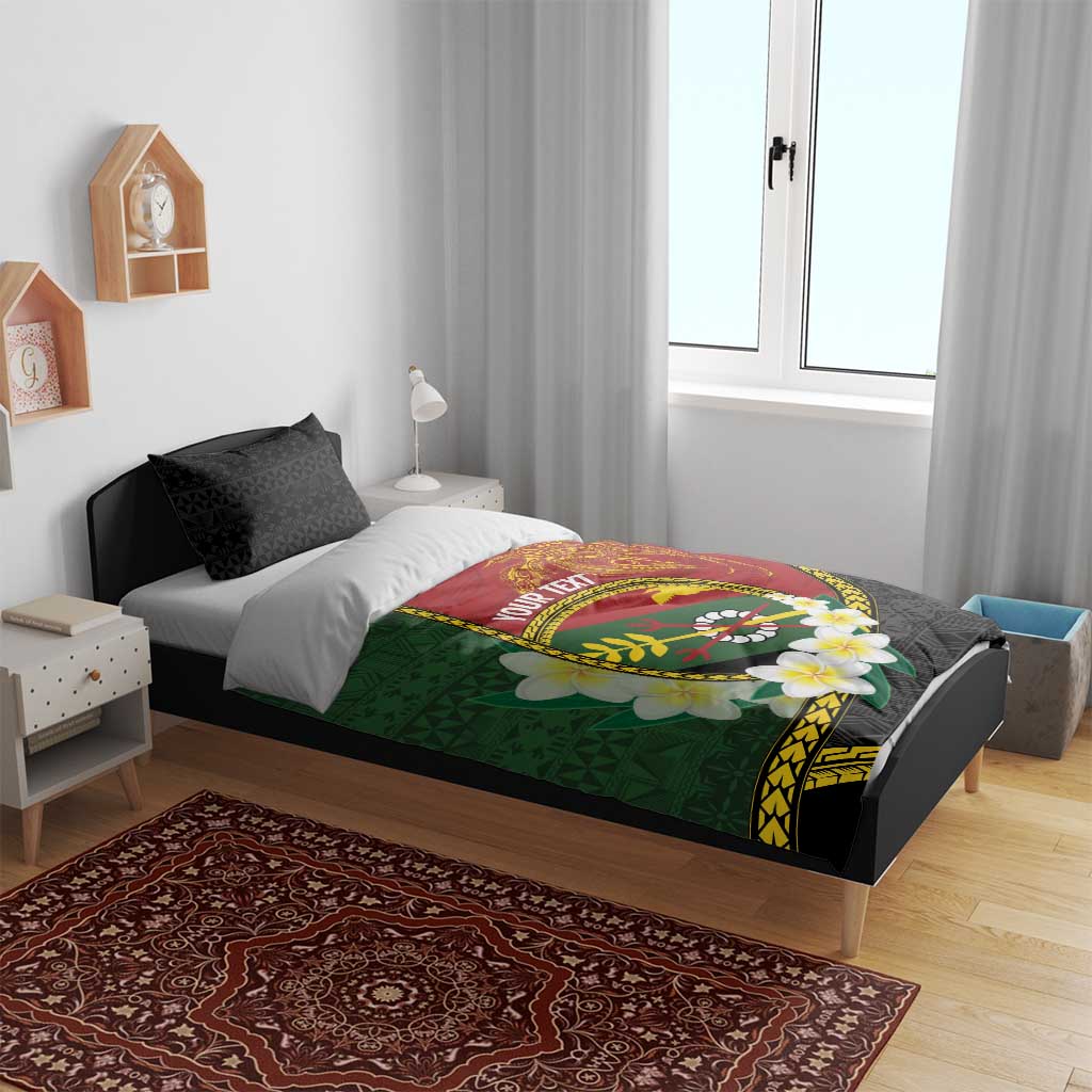 Personalised PNG Simbu Provins Bedding Set Papua New Guinea Plumeria Melanesian Pattern LT14 - Polynesian Pride