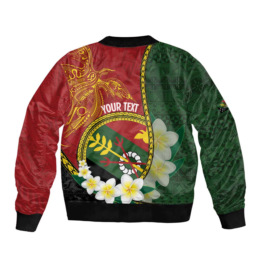 Personalised PNG Simbu Provins Bomber Jacket Papua New Guinea Plumeria Melanesian Pattern LT14 - Polynesian Pride