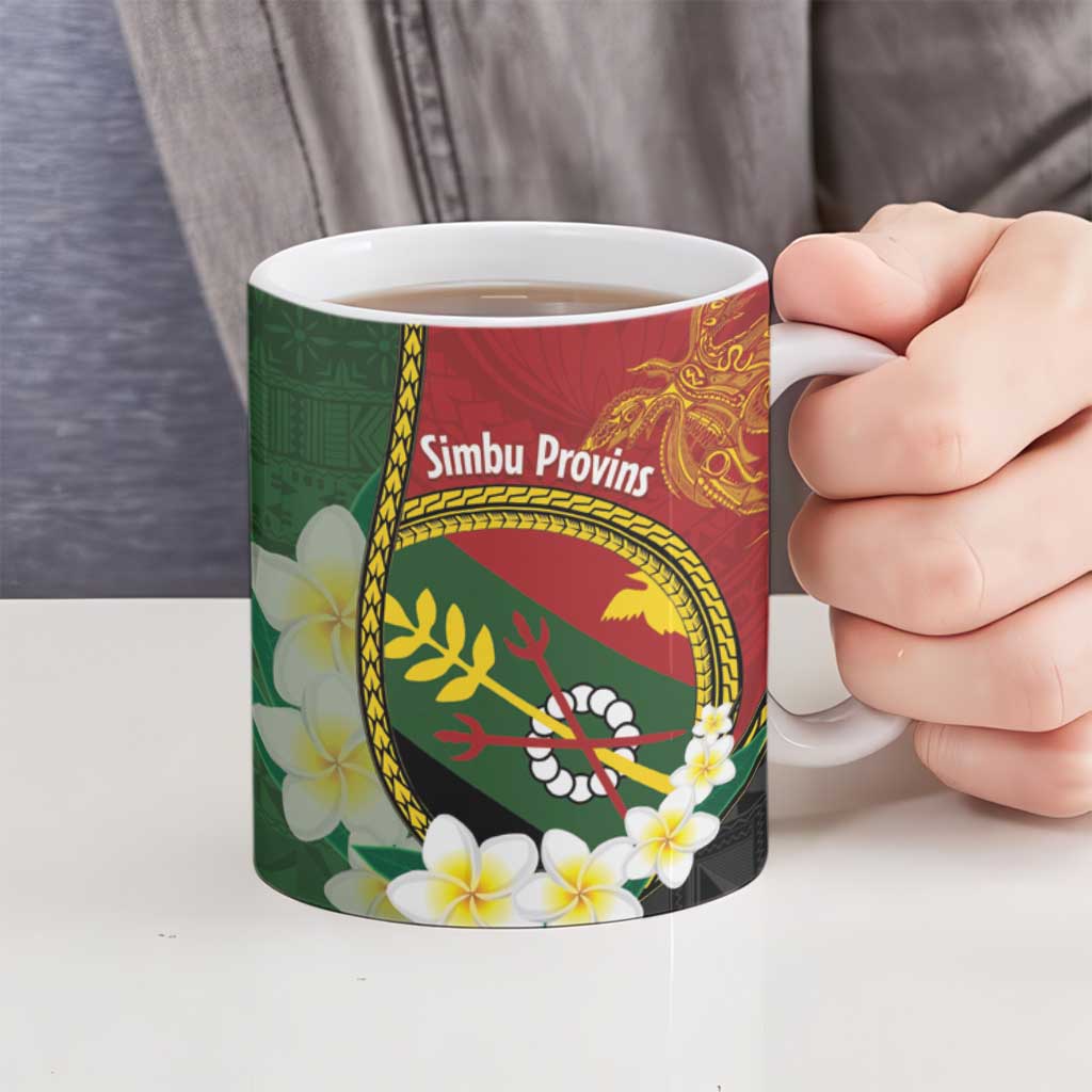 Personalised PNG Simbu Provins Ceramic Mug Papua New Guinea Plumeria Melanesian Pattern LT14 - Polynesian Pride