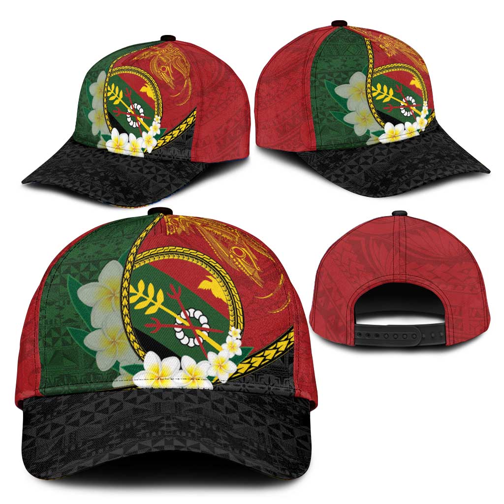 PNG Simbu Provins Classic Cap Papua New Guinea Plumeria Melanesian Pattern - Polynesian Pride