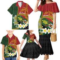 Personalised PNG Simbu Provins Family Matching Mermaid Dress and Hawaiian Shirt Papua New Guinea Plumeria Melanesian Pattern LT14 - Polynesian Pride