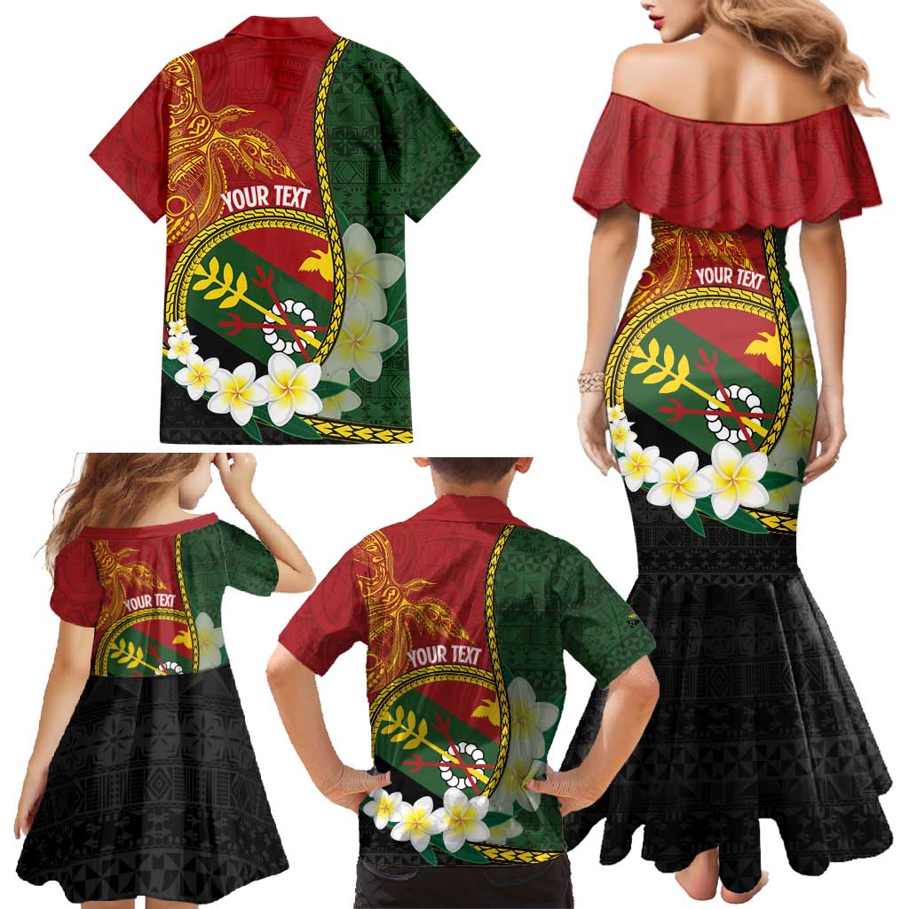Personalised PNG Simbu Provins Family Matching Mermaid Dress and Hawaiian Shirt Papua New Guinea Plumeria Melanesian Pattern LT14 - Polynesian Pride