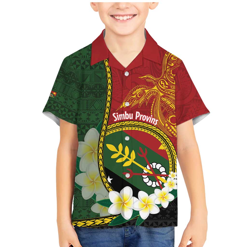 Personalised PNG Simbu Provins Family Matching Mermaid Dress and Hawaiian Shirt Papua New Guinea Plumeria Melanesian Pattern LT14 Son's Shirt Green - Polynesian Pride