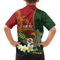 Personalised PNG Simbu Provins Family Matching Short Sleeve Bodycon Dress and Hawaiian Shirt Papua New Guinea Plumeria Melanesian Pattern LT14 - Polynesian Pride