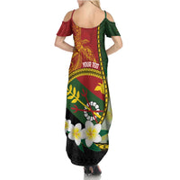 Personalised PNG Simbu Provins Family Matching Summer Maxi Dress and Hawaiian Shirt Papua New Guinea Plumeria Melanesian Pattern LT14 - Polynesian Pride