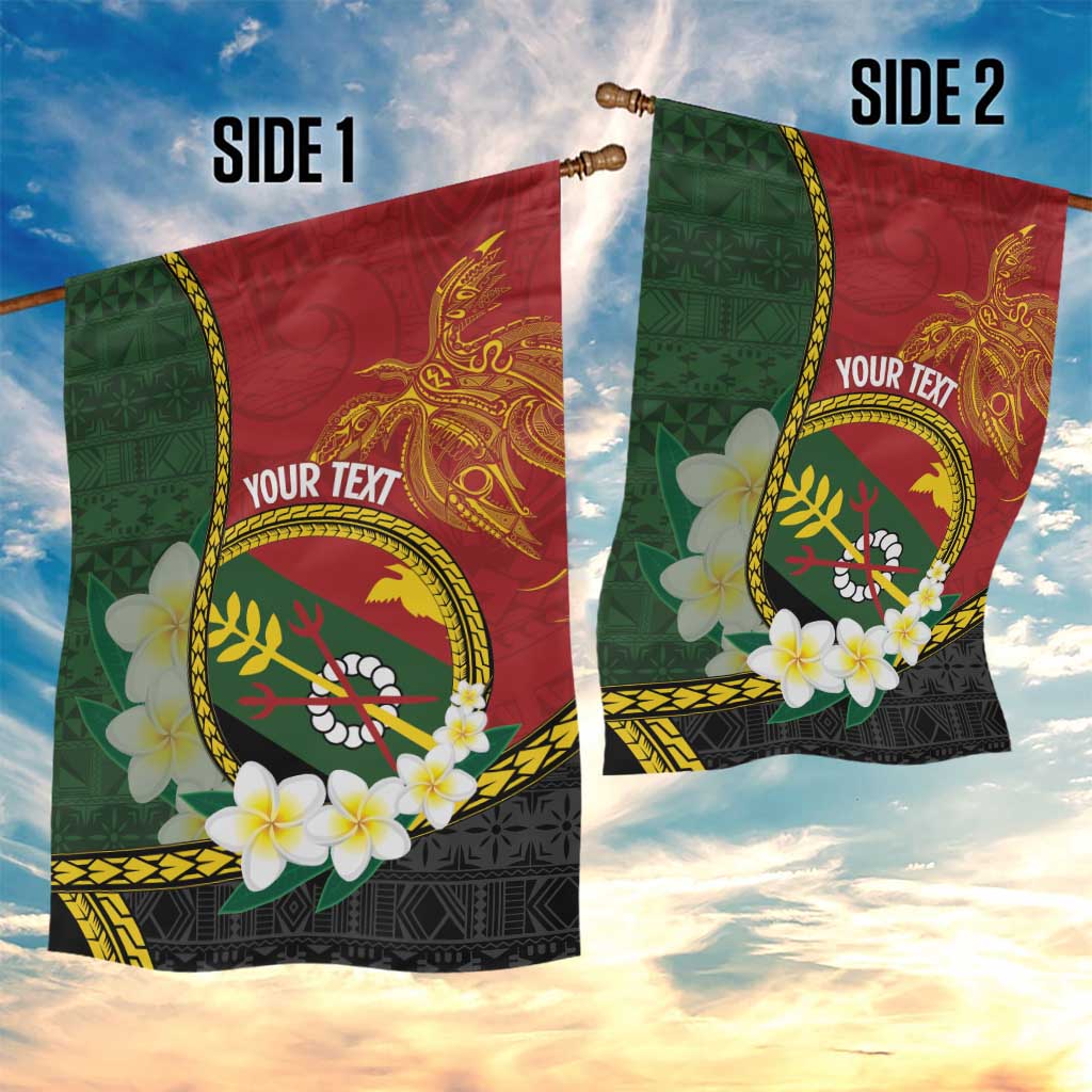 Personalised PNG Simbu Provins Garden Flag Papua New Guinea Plumeria Melanesian Pattern LT14 - Polynesian Pride