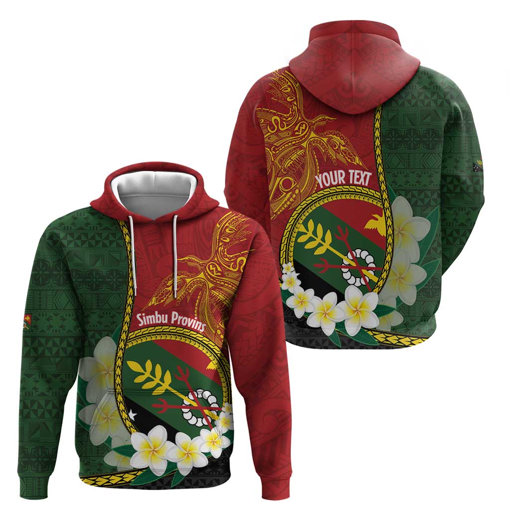 Personalised PNG Simbu Provins Hoodie Papua New Guinea Plumeria Melanesian Pattern - Polynesian Pride
