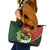 Personalised PNG Simbu Provins Leather Tote Bag Papua New Guinea Plumeria Melanesian Pattern - Polynesian Pride