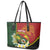 Personalised PNG Simbu Provins Leather Tote Bag Papua New Guinea Plumeria Melanesian Pattern - Polynesian Pride