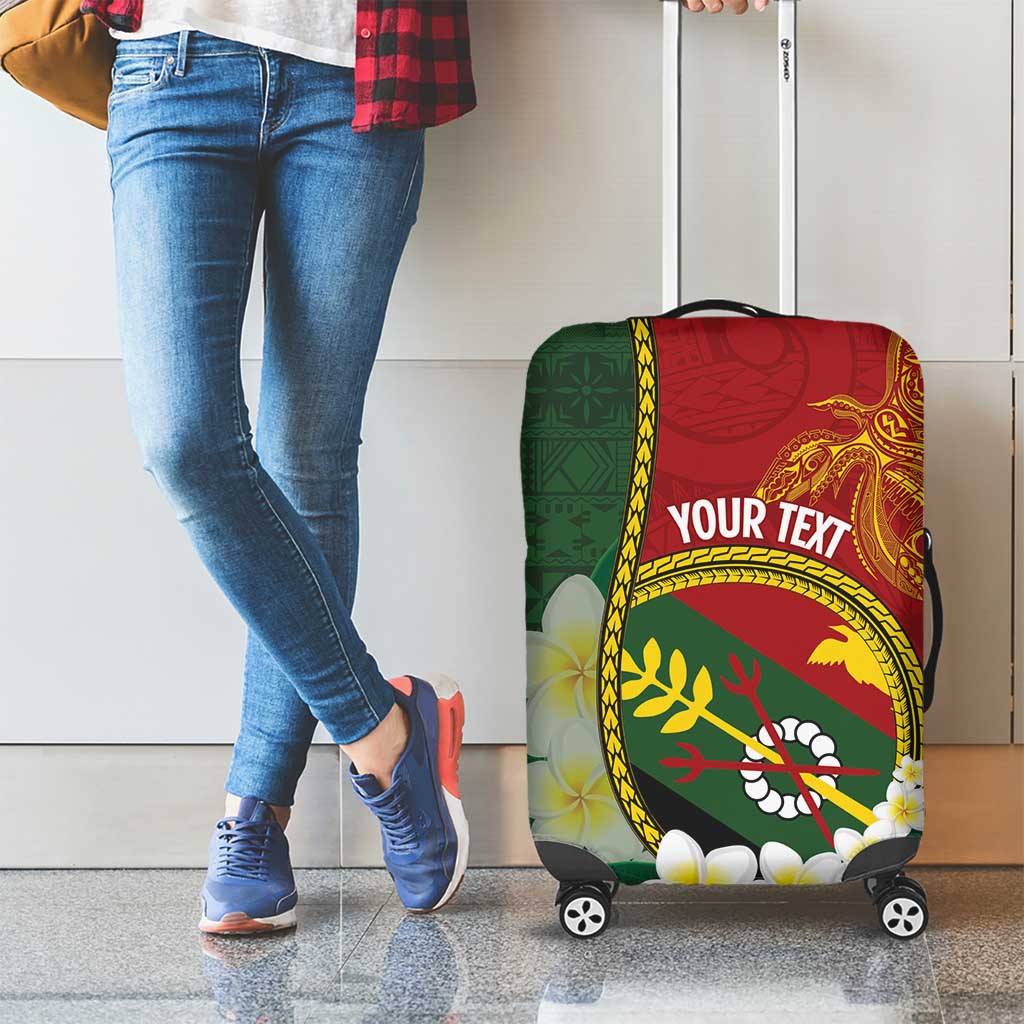Personalised PNG Simbu Provins Luggage Cover Papua New Guinea Plumeria Melanesian Pattern - Polynesian Pride