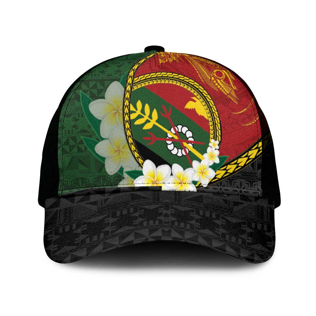 PNG Simbu Provins Mesh Trucker Cap Papua New Guinea Plumeria Melanesian Pattern - Polynesian Pride