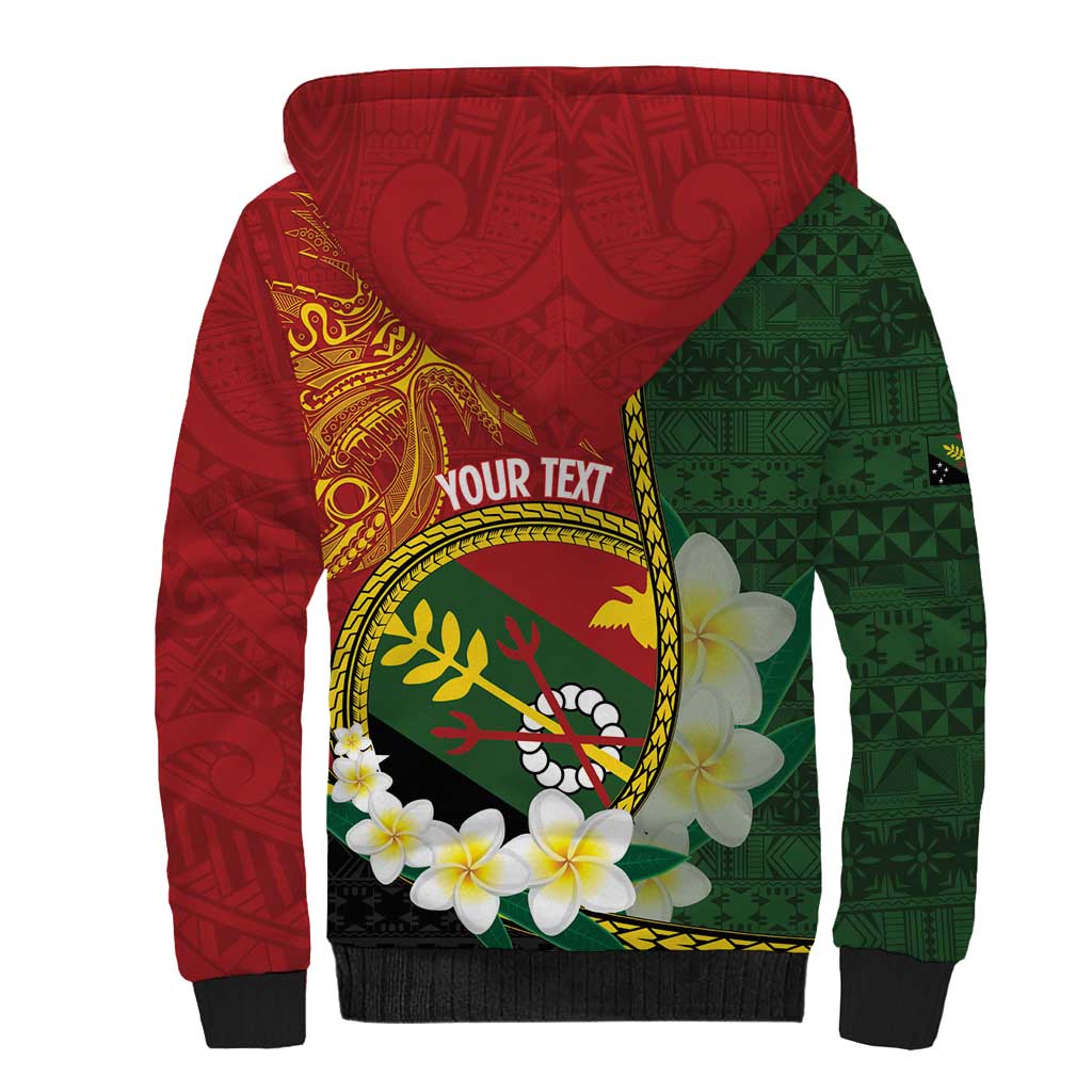 Personalised PNG Simbu Provins Sherpa Hoodie Papua New Guinea Plumeria Melanesian Pattern - Polynesian Pride