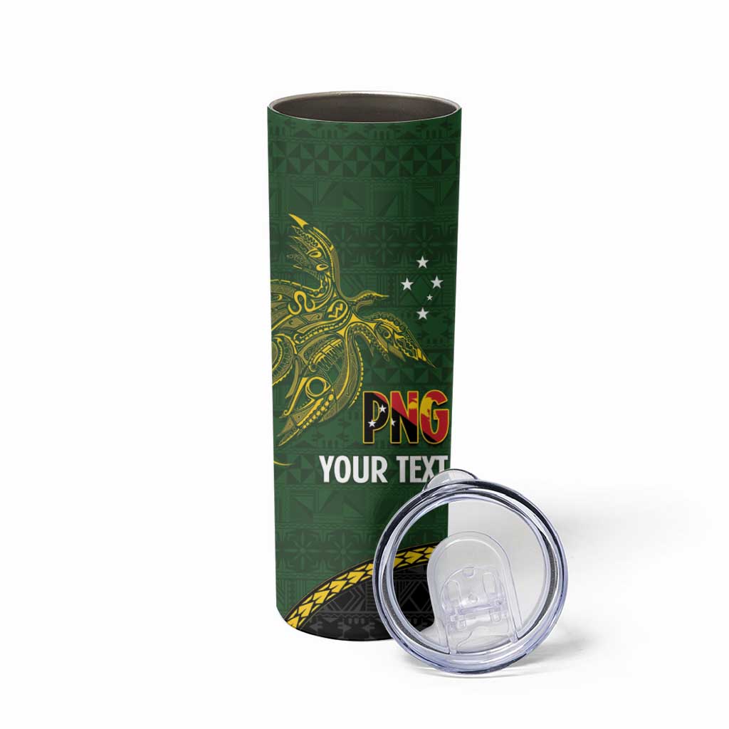 Personalised PNG Simbu Provins Skinny Tumbler Papua New Guinea Plumeria Melanesian Pattern LT14 - Polynesian Pride