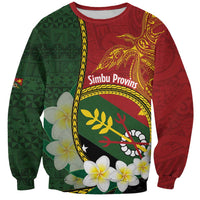 Personalised PNG Simbu Provins Sweatshirt Papua New Guinea Plumeria Melanesian Pattern LT14 Unisex Green - Polynesian Pride