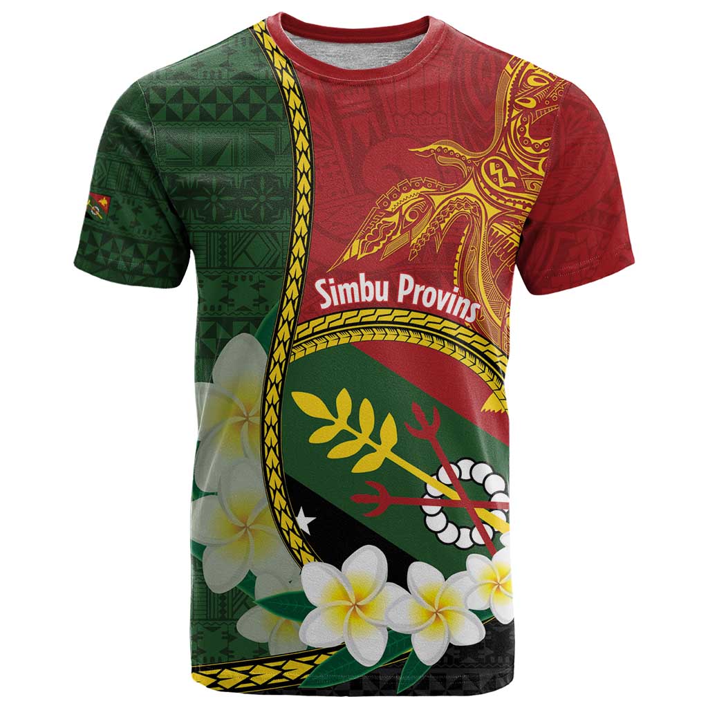 Personalised PNG Simbu Provins T Shirt Papua New Guinea Plumeria Melanesian Pattern - Polynesian Pride