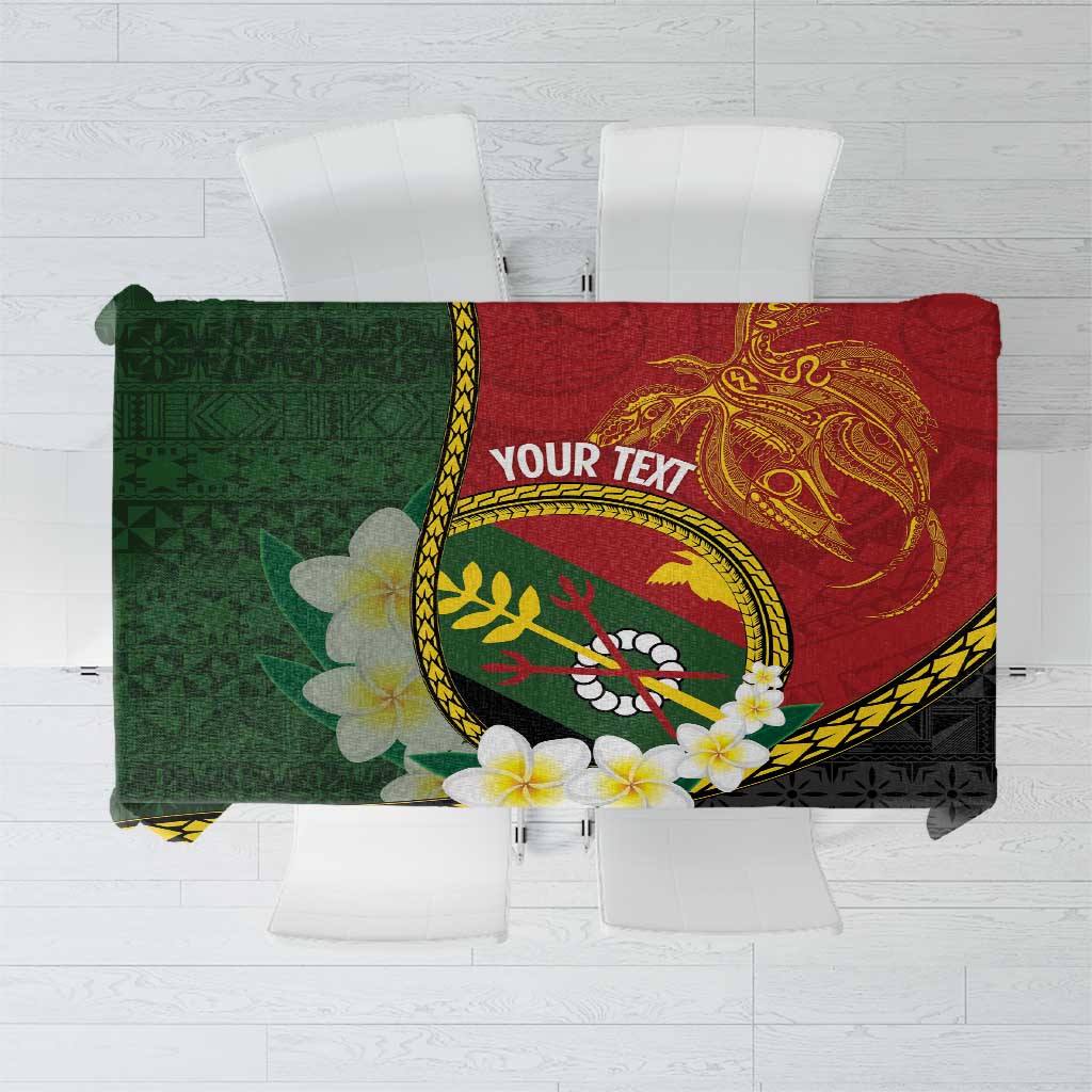 Personalised PNG Simbu Provins Tablecloth Papua New Guinea Plumeria Melanesian Pattern LT14 Green - Polynesian Pride