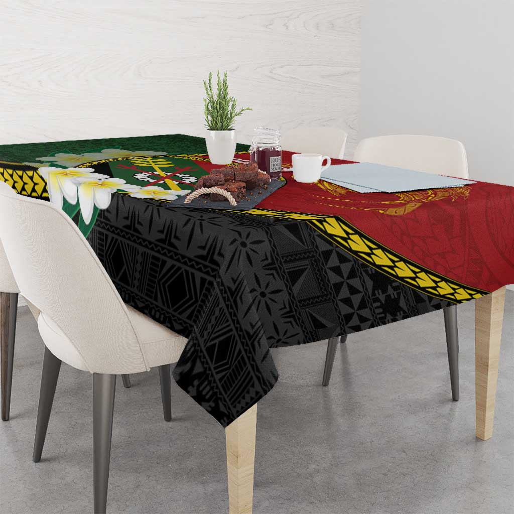 Personalised PNG Simbu Provins Tablecloth Papua New Guinea Plumeria Melanesian Pattern LT14 - Polynesian Pride