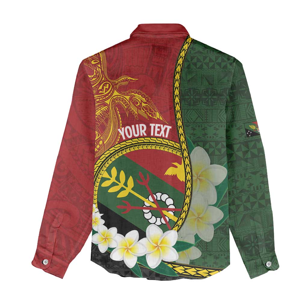 Personalised PNG Simbu Provins Women Casual Shirt Papua New Guinea Plumeria Melanesian Pattern LT14 - Polynesian Pride