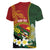 Personalised PNG Simbu Provins Women V-Neck T-Shirt Papua New Guinea Plumeria Melanesian Pattern - Polynesian Pride