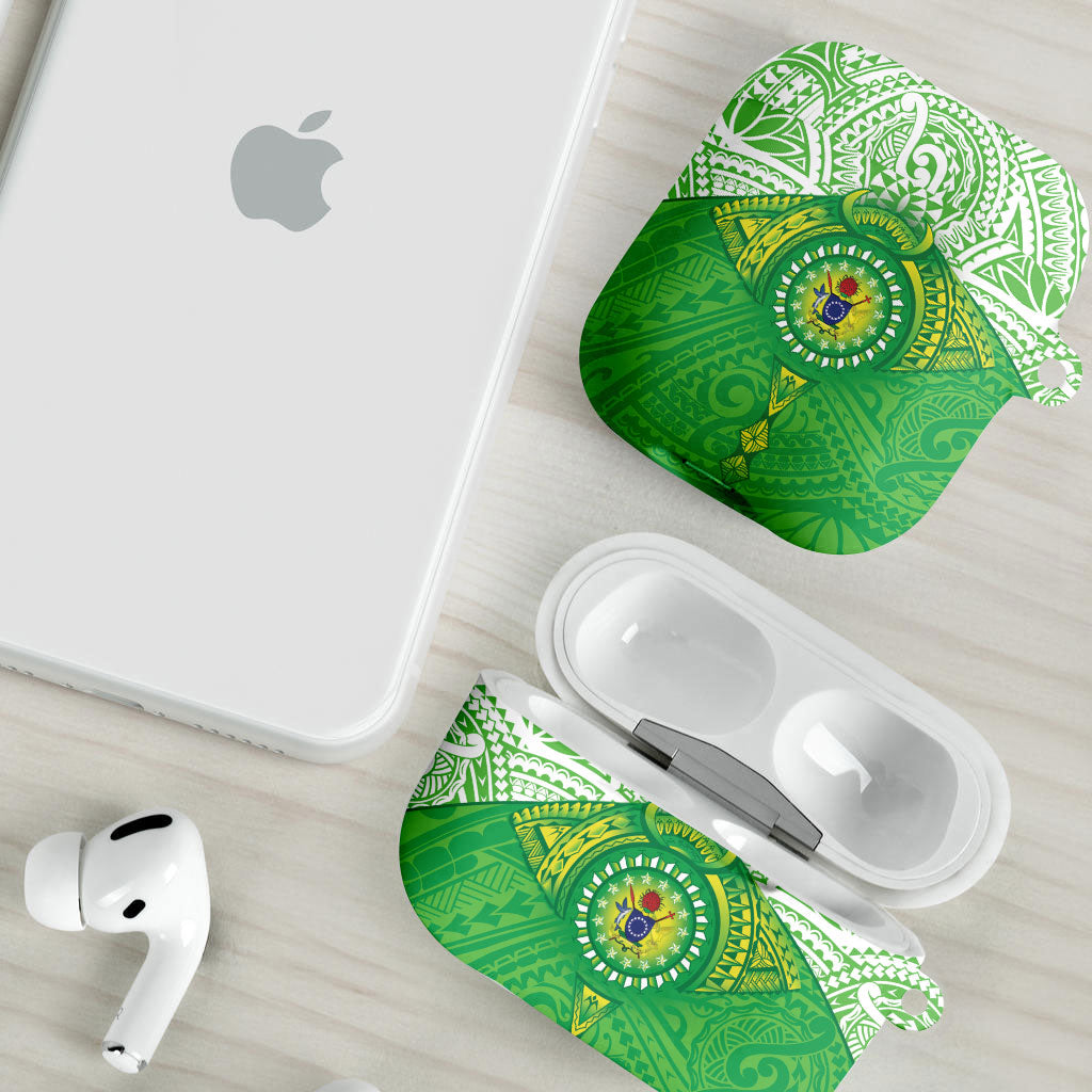 Cook Islands Manta Ray AirPods Case Kuki Airani Tattoo Green Color LT14 - Polynesian Pride