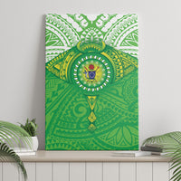 Cook Islands Manta Ray Canvas Wall Art Kuki Airani Tattoo Green Color LT14 - Polynesian Pride