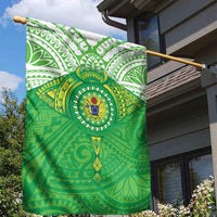 Cook Islands Manta Ray Garden Flag Kuki Airani Tattoo Green Color LT14 - Polynesian Pride