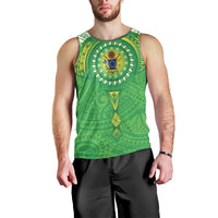 Cook Islands Manta Ray Men Tank Top Kuki Airani Tattoo Green Color LT14 - Polynesian Pride