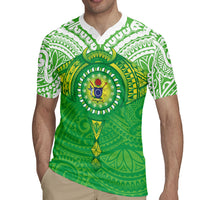 Cook Islands Manta Ray Rugby Jersey Kuki Airani Tattoo Green Color LT14 - Polynesian Pride