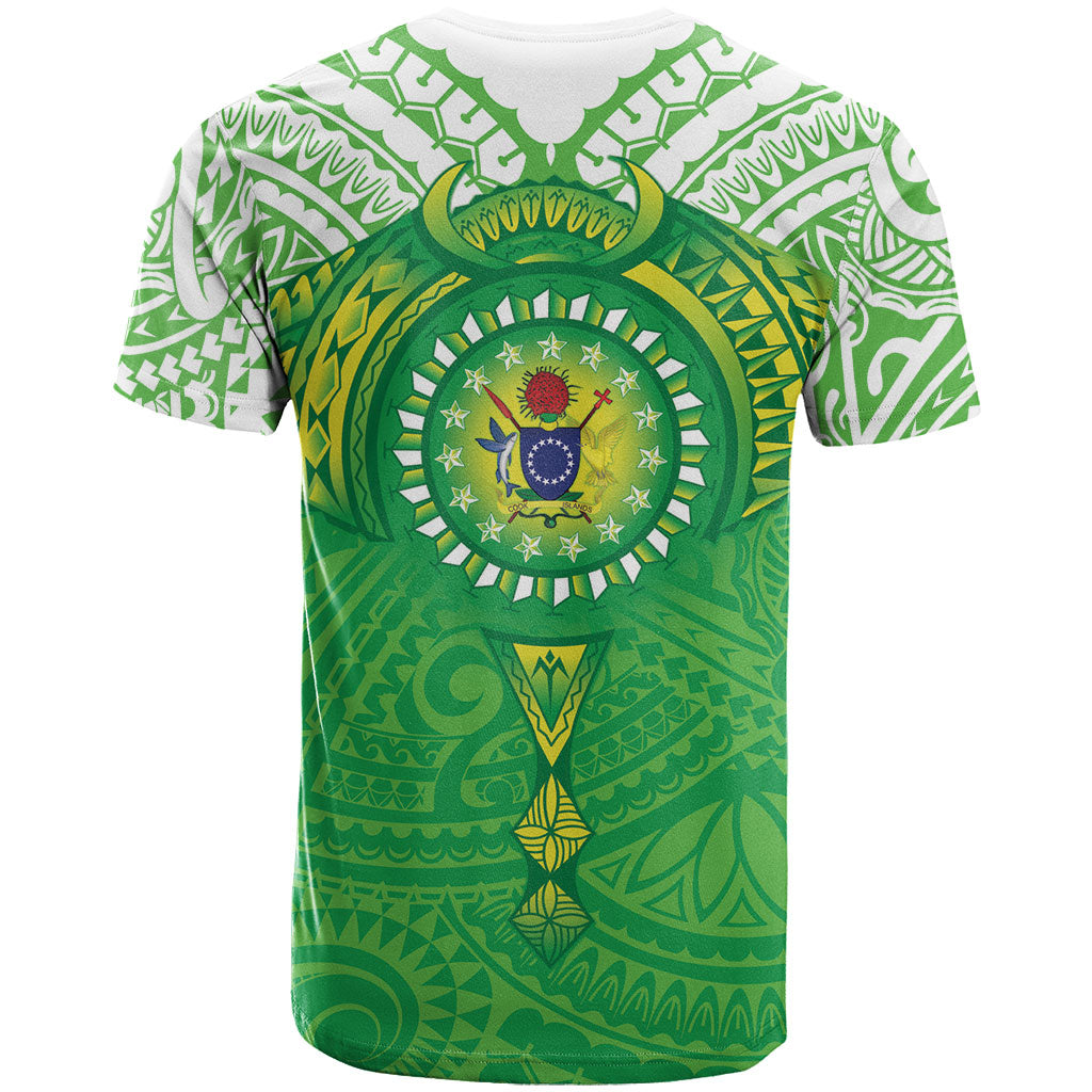 Cook Islands Manta Ray T Shirt Kuki Airani Tattoo Green Color LT14 - Polynesian Pride