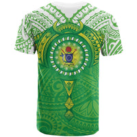 Cook Islands Manta Ray T Shirt Kuki Airani Tattoo Green Color LT14 - Polynesian Pride