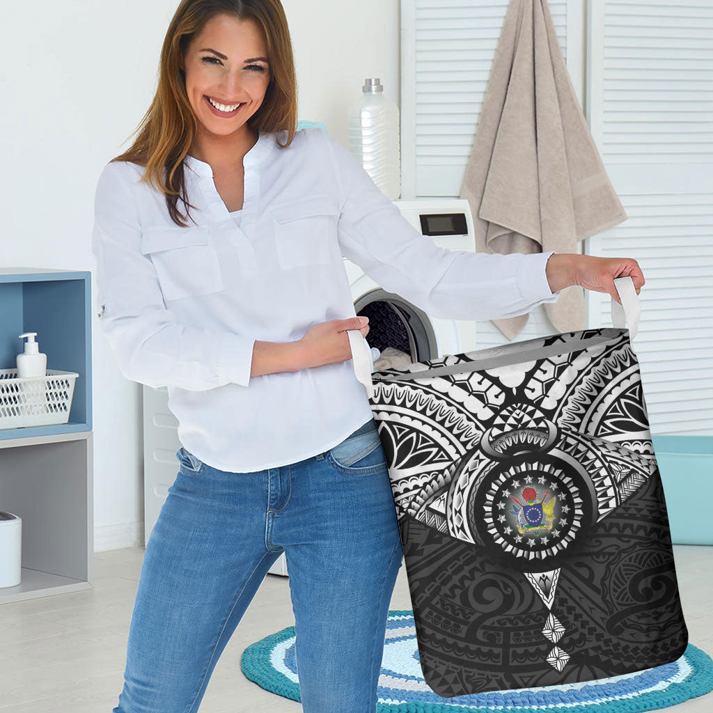 Cook Islands Manta Ray Laundry Basket Kuki Airani Tattoo Black Color LT14 - Polynesian Pride